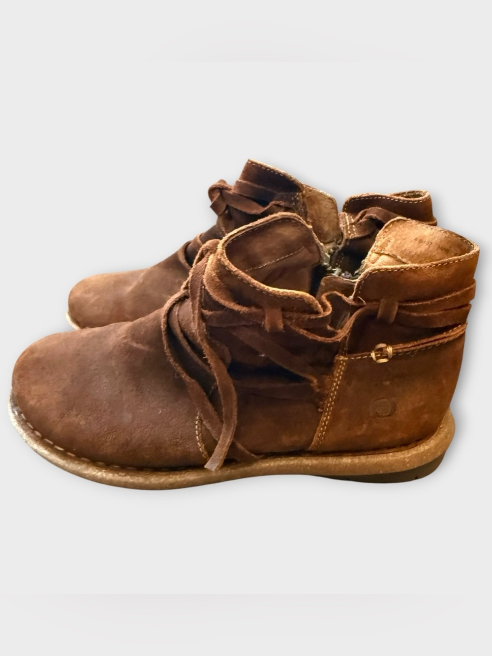 Born Tarmiln Leather Bootie Sz in Glazed Ginger Brown 6.5
